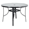 Black Glass Rect/Round/Square Garden Table Bistro Outdoor BBQ Patio Dining Table