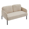Corduroy Fabric 2 Seater Loveseat Sofa Couch Settee Lounge Chair With Metal Legs