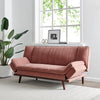 3 Seater Rose Pink Velvet Sofa Bed - Mondaine