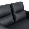 Black Ergonomics 2 Seater Sofa Modern High Back Fabric Couch Wood Legs 2 Pockets