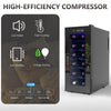 Wine Cooler Fridge Refrigerator Bar Drinks 33 L 12 Bottles LCD Touch 55 W Tjzoef