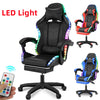 Gaming Office Chair with RGB LED Light Computer Desk Chair Recline Work Seat
