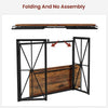 Hallway Console Corridor Computer Table Desk, Easily Folding Desk Rustic Brown