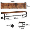 Metal Wooden Coat Rack with 3 Hooks & Shelf Wall Mounted Rack Clothes Hat Hanger