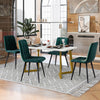 Dining Table and Chairs Set 4 Marble Effects Kitchen Table Chairs w/ Metal Legs