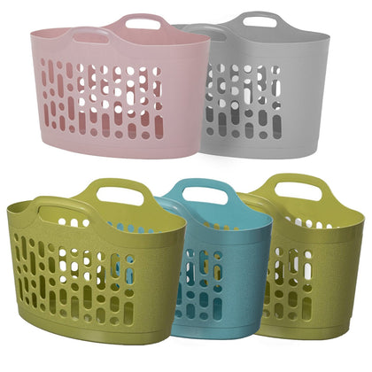 50L Flexible Laundry Basket Plastic Washing Clothes Bucket Home Storage Hampers