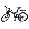 26 in Folding Mountain Bike 21-Speed MTB Bicycle Full Suspension Disc Brake Bike
