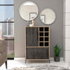 Cabinet Cupboard Sideboard Drinks Bar 2 Grey Oak Doors and 8 Bottle Wine Rack