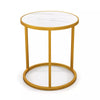 Set of 2 Marble Top Round Side Table Modern Sofa End Table Accent Bedside Table