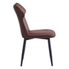 Set of 2 Faux Leather/Suede Dining Chairs Metal Legs Reception Restaurant Chair