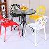 Round Glass Dining Table Patio Bistro Garden Balcony Coffee Table Metal Frame