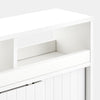 Bathroom Cabinet Floor Storage w/ 2 Sliding Doors Cupboard White 4 Wheels