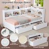 Daybed with 2 Drawers & Storage Compartments 3ft Single Wooden Bed Frame, White