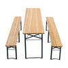 Beer Party Table Bench Set Outdoor Folding Wood Garden Trestle Dining Chairs 7ft
