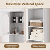 Narrow Home Organizer Tall Bathroom Storage Cabinet-White