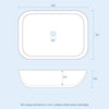 Modern Bathroom Wash Sink Basin Rectangular Curved Cloakroom Counter Top Ceramic