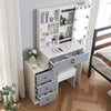 Modern Dressing Table Vanity Set with LED Mirror Cabinet Stool 4 Drawers Gift UK