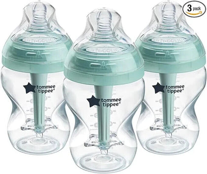 3x Tommee Tippee Closer to Nature Midnight Jungle Baby Feeding Bottles 260ml 0m+