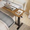 Hospital Style Overbed Laptop Table with Adjustable Height Tilt Top and Wheels