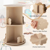 Round Spinning Corner Bookcase w/Bear Baffles Natural