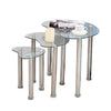 Nest Of 3 Nested Nesting Tables Side End Coffee Table Glass/Wood for Living Room