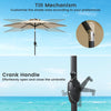 Large Table Umbrella w/ Push Button Tilt & Crank Handle-Beige