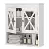 White Bathroom Cabinet Wall Mounted Medicine Cabinet w/ Adjustable Shelf