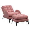 Occasional Adjustable Velvet Armchair Lazy Recliner Sleeper Sofa With Footstool