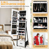 Jewelry Armoire Organiser Unit Mobile Jewelry Cabinet Floor Standing-White