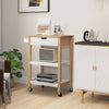 Rolling Kitchen Storage Trolley Cart Cupboard Island Shelves W/ Drawer &Handle