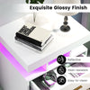Modern End Table LED Nightstand High Gloss Bedside Table Adjustable Light Mode