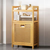 Dirty Clothes Basket Bamboo Shelf Home Bathroom Storage Rack Towel Organizer UK