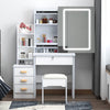 White Dressing Table With Drawers Mirror Stool Set Makeup Desk Vanity Svraripwlg