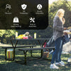 3 Piece Picnic Table Bench Set Outdoor Camping Picnic Tables Black