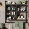 Wall Mounted Storage Shelves RGB Lighted Display Cabinet Remote Control 6 Hooks