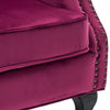 Velvet Chair Sofa Armchair High Wing Back Tub Scalloped Rivet Padded Seat Lounge