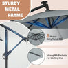 Cantilever Garden Parasol LED Lights 3 m Banana Patio Umbrella with Base UPF 50+