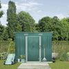 4ftx8ft Garden Metal Tool Shed Storage Outdoor with Base Pent Roof Storage House