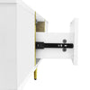 Modern High Gloss White Coffee Table Drawers Storage Tea Table with Metal Legs