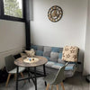 Small Round Dining Table for 4 People Metal Legs Industrial Kitchen Table 80cm