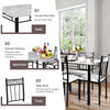Chic Marble 5-piece Kitchen Dining Set Dining table w/Sponge Cushion Grey