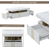 Coffee Table with Drawers Storage White Wooden Centre Table for Living Room