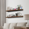 Set of 2 Wooden Floating Shelves Kids Bookshelf Wall Mounted Picture Ledge Shelf