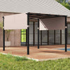 lat Top Pergola 305 x 305 cm Outdoor Pergola with Retractable Canopy-Beige