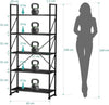 Bookcase 5 Tiers Book Shelf Shelving Display Storage Rack Wooden for Living Room