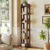 6-Tier Solid Wood Bookshelf, 70.87-Inch Tall Narrow Bookcase with Open Storage