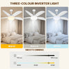 Smilesun Ceiling Fan with Light 52'' Remote 6 Speeds 3 Colors 48W LED 5 Blades