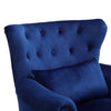 Blue Velvet Armchair Chesterfield Wing Back Button Accent Tub Chair with Cushion