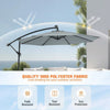 Cantilever Garden Parasol LED Lights 3 m Banana Patio Umbrella with Base UPF 50+