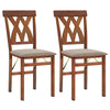Folding Kitchen Chairs Set of 2 Dining Chairs w/Padded Seat Brown